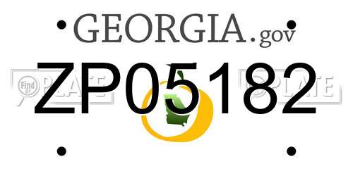 ZP05182 Georgia License Plate