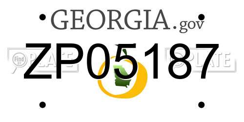 ZP05187 Georgia License Plate