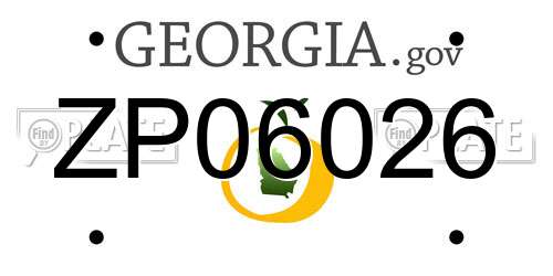 ZP06026 Georgia License Plate