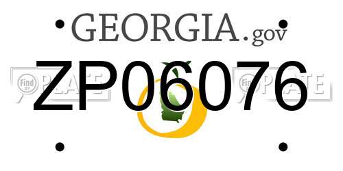 ZP06076 Georgia License Plate