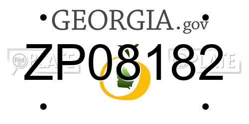 ZP08182 Georgia License Plate