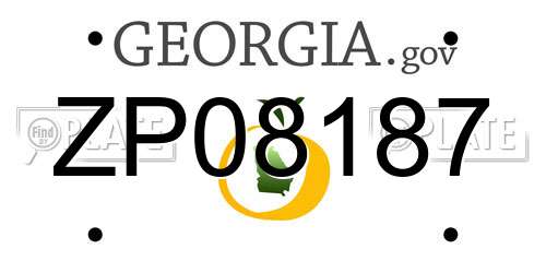 ZP08187 Georgia License Plate