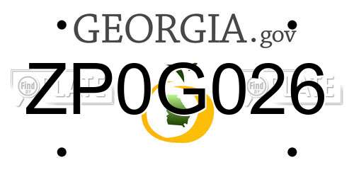ZP0G026 Georgia License Plate