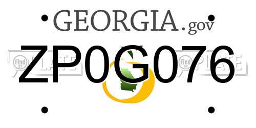 ZP0G076 Georgia License Plate