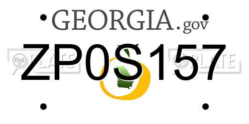 ZP0S157 Georgia License Plate