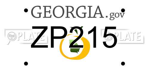 ZP215 Georgia License Plate