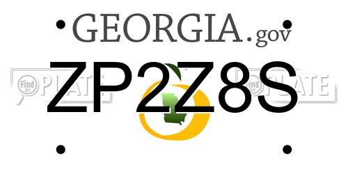 ZP2Z8S Georgia License Plate