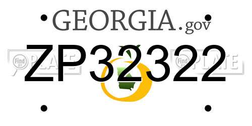 ZP32322 Georgia License Plate