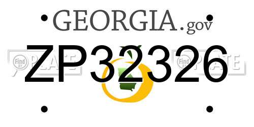 ZP32326 Georgia License Plate