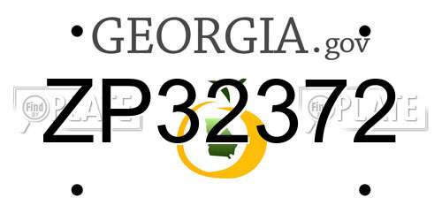 ZP32372 Georgia License Plate