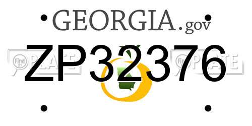 ZP32376 Georgia License Plate