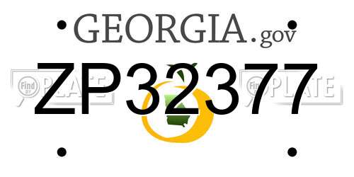 ZP32377 Georgia License Plate