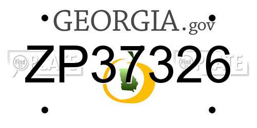 ZP37326 Georgia License Plate