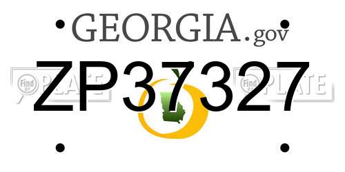 ZP37327 Georgia License Plate