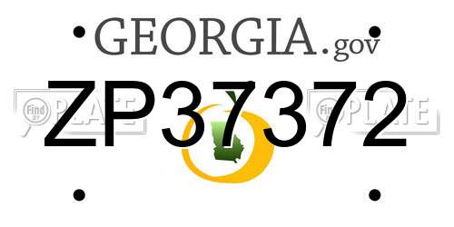 ZP37372 Georgia License Plate