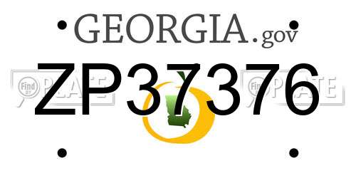 ZP37376 Georgia License Plate
