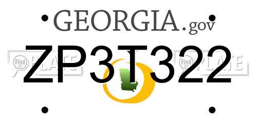 ZP3T322 Georgia License Plate