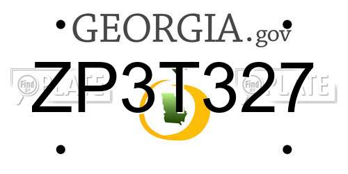 ZP3T327 Georgia License Plate