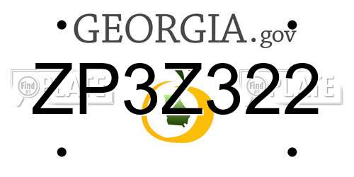 ZP3Z322 Georgia License Plate