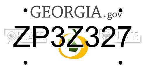ZP3Z327 Georgia License Plate