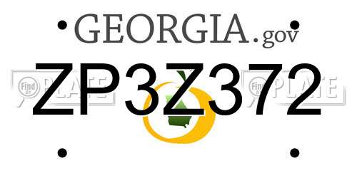 ZP3Z372 Georgia License Plate