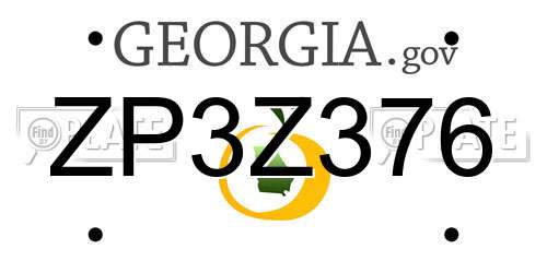 ZP3Z376 Georgia License Plate