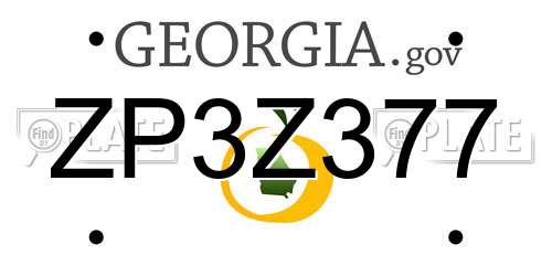 ZP3Z377 Georgia License Plate