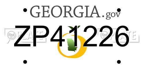 ZP41226 Georgia License Plate