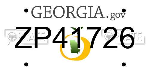ZP41726 Georgia License Plate