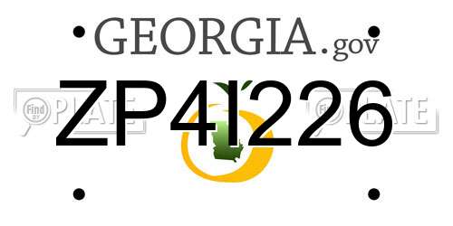 ZP4I226 Georgia License Plate