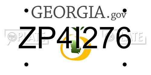 ZP4I276 Georgia License Plate