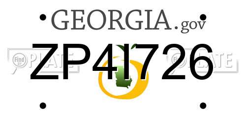 ZP4I726 Georgia License Plate