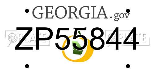 ZP55844 Georgia License Plate