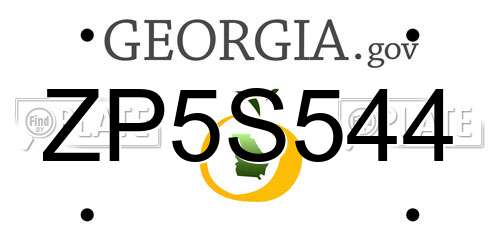 ZP5S544 Georgia License Plate