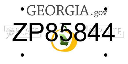 ZP85844 Georgia License Plate