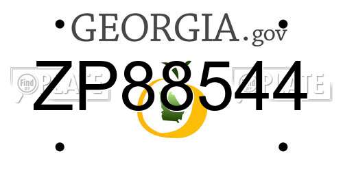 ZP88544 Georgia License Plate