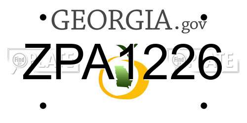 ZPA1226 Georgia License Plate