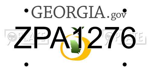 ZPA1276 Georgia License Plate