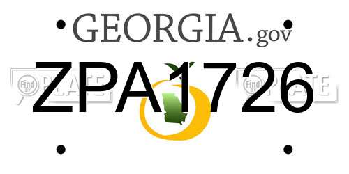 ZPA1726 Georgia License Plate