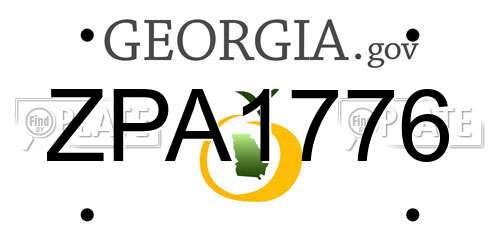 ZPA1776 Georgia License Plate