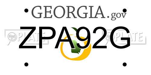 ZPA92G Georgia License Plate