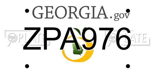 ZPA976 Georgia License Plate