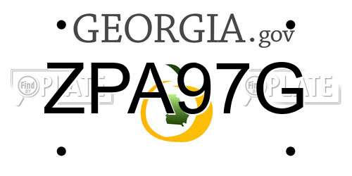 ZPA97G Georgia License Plate