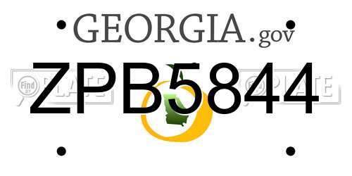 ZPB5844 Georgia License Plate