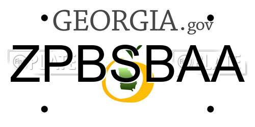 ZPBSBAA Georgia License Plate