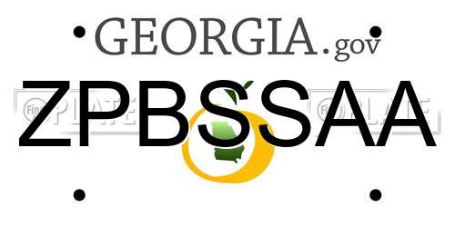 ZPBSSAA Georgia License Plate