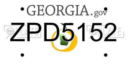 ZPD5152 Georgia License Plate