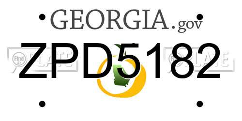 ZPD5182 Georgia License Plate