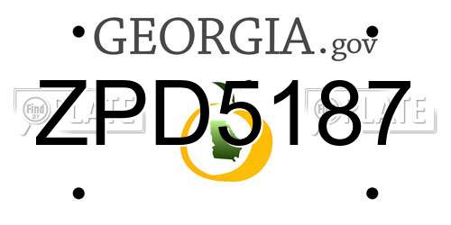 ZPD5187 Georgia License Plate