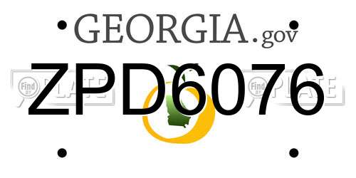 ZPD6076 Georgia License Plate